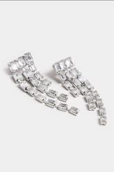 Silver Tone Diamante Statement Earrings | Yours Clothing 3