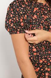 PixieGirl Petite Women's Orange Ditsy Floral Tea Dress | PixieGirl 4