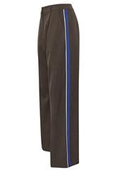 PixieGirl Petite Women's Chocolate Brown Striped Formal Trousers | PixieGirl 6