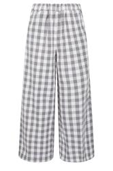 PixieGirl Petite Women's Grey Gingham Wide Leg Trousers | PixieGirl 1