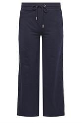 PixieGirl Petite Women's Navy Blue Stripe Wide Leg Joggers | PixieGirl 5