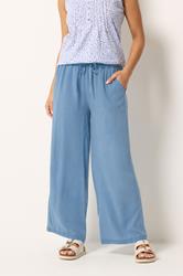 M&Co Light Blue Wide Leg Trousers | M&Co 3