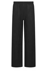 PixieGirl Petite Women's Black Wide Leg Textured Trousers | PixieGirl 5