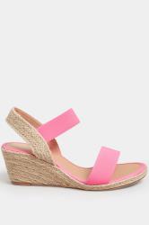 Pink Espadrille Wedges In Wide E Fit & Extra Wide EEE Fit | Yours Clothing 3