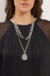 2 PACK Silver Tone Layer Chain Pendant Necklace Set | Yours Clothing 1