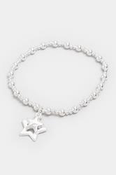 Silver Tone Star Stretch Bracelet | Yours Clothing 2