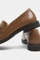Brown Metal Trim Loafers In Wide E Fit | Yours Clothing 4