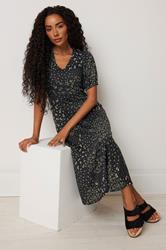 M&Co Petite Black Floral Print Midi Dress | M&Co 1