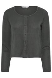PIxieGirl Petite Charcoal Grey Ribbed Cardigan