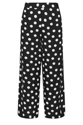 M&Co Petite Black & White Polka Dot Wide Leg Trousers | M&Co 5