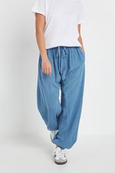 PixieGirl Petite Women's Blue Seam Detail Cuffed Trousers | PixieGirl 2
