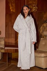 PixieGirl Petite Women's Stone Brown Luxury Soft Fleece Dressing Gown | PixieGirl 1