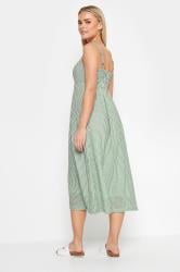 PixieGirl Green Striped Cotton Midi Slip Dress | PixieGirl 3