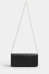 Black Faux Leather Chevron Clutch Bag | Yours Clothing 3