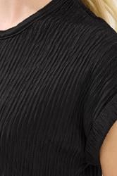 PixieGirl Petite Women's Black Textured Short Sleeve Top | PixieGirl 4