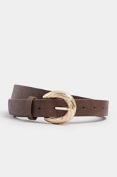 Brown Twisted Buckle Belt | Yours Clothing 2