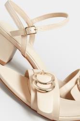 LIMITED COLLECTION Beige Brown Buckle Slingback Block Heeled Sandal In Wide Fit | Yours Clothing 5