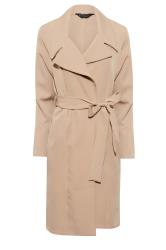 Petite Womens Beige Brown Midi Duster Coat | PixieGirl 9