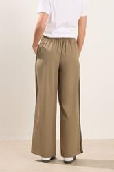 PixieGirl Petite Women's Mocha Brown Side Stripe Wide Leg Trousers | PixieGirl 4