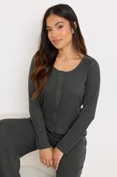 PIxieGirl Petite Women's Charcoal Grey Ribbed Cardigan | PixieGirl 1