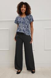 M&Co Black Crepe Wide Leg Trousers | M&Co 3