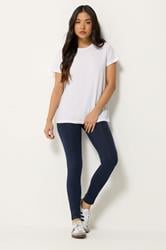 PixieGirl Petite Women's 2 PACK Navy Blue & Black Cotton Leggings | PixieGirl 1