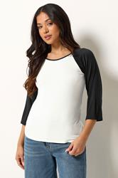 PixieGirl Petite Women's Black Contrast Sleeve T-Shirt | PixieGirl 3