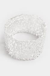 Silver Tone Filigree Leaf Stretch Bracelet | Yours Clothing 2