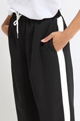 PixieGirl Petite Women's Black Striped Wide Leg Trousers | PixieGirl 4
