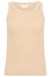 Petite Beige Brown Ribbed Vest Top | PixieGirl 5