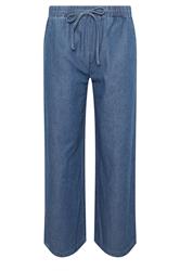 PixieGirl Petite Women's Mid Blue Pull-On Wide Leg Jeans | PixieGirl 5