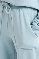 PixieGirl Petite Women's Light Blue Pocket Patch Wide Leg Joggers | PixieGirl 5