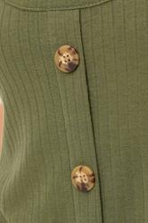 PixieGirl Petite Women's Khaki Green Button Front Sleeveless Dress | PixieGirl 4