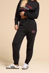 PixieGirl Petite Women's Black 'Apres Ski' Slogan Cuffed Jogger | PixieGirl 3