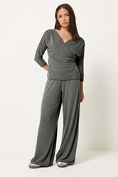 PixieGirl Petite Grey Wide Leg Trousers | PixieGirl  1