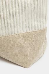 Brown & Gold Striped Rope Tote Bag | Yours Clothing 8