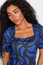 M&Co Petite Black & Blue Square Neck Top | M&Co 4