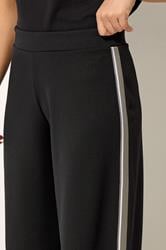 PixieGirl Petite Women's Black Side Stripe Detail Wide Leg Trousers | PixieGirl 4