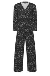 PixieGirl Petite Black Spot Wide Leg Jumpsuit