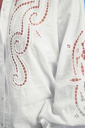 PixieGirl Petite Women's White Crochet Long Sleeve Shirt | PixieGirl 4