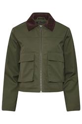 PixieGirl Petite Women's Green Cord Collar Barn Jacket | PixieGirl 7