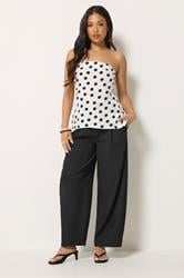 PixieGirl Petite Women's Black Barrel Leg Trousers | PixieGirl  3