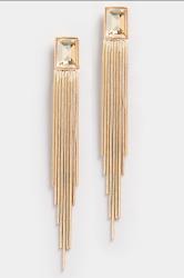 Gold Tone Tassel Earrings | Yours Clothing 2