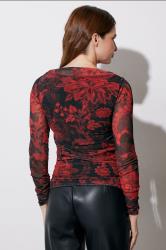 STAR Red Paisley Mesh Top | StarByJM 4