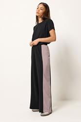 PixieGirl Petite Women's Black Side Panel Wide Leg Trousers | PixieGirl 3