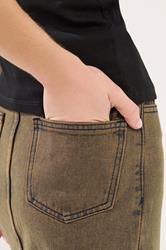 PixieGirl Petite Women's Brown Acid Wash Midi Skirt | PixieGirl 4