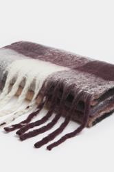 Chocolate Brown Checked Soft Touch Scarf | Yours Clothing 4