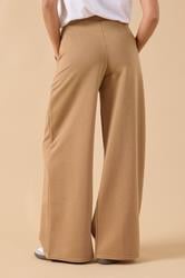 PixieGirl Petite Women's Beige Brown Wide Leg Joggers | PixieGirl 3