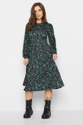 PixieGirl Black & Green Animal Markings Midi Dress | PixieGirl 2