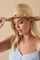 Natural Brown Shell Detail Straw Hat | Yours Clothing 1